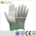 Sunnyhope resistente al corte de 13 Gauge Fibra de Carbono gris pu puestas guantes